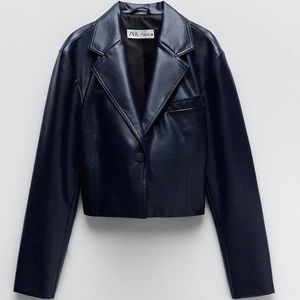 Zara faux leather blazer